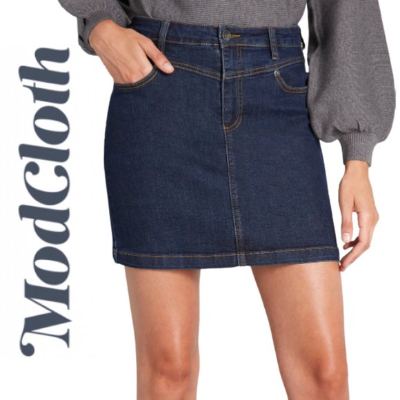 Modcloth Dresses & Skirts - NWT ModCloth Karaoke Seamstress Denim Mini Skirt